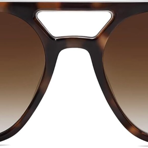 Retro Aviator Sunglasses for Women Men,Trendy Rectangle Womens Mens Shades Sun G - Picture 2 of 6